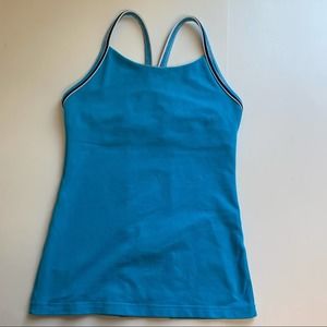Lululemon CrissCross Blue Gingham Tank Top Size 4